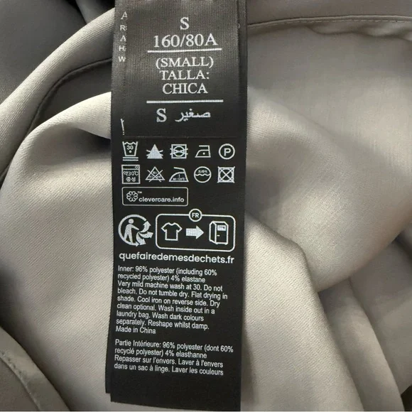 AllSaints Ultimate Grey Satin Slip Midi Dress Size S - Picture 9 of 12